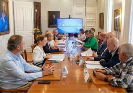 Reunión ayer de la Mesa de la Justicia de Cartagena.