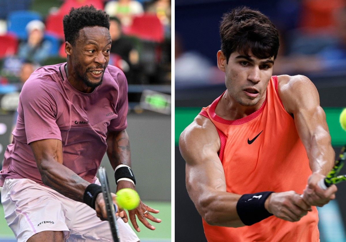 Gaël Monfils y Carlos Alcaraz, en el torneo de Shanghái.