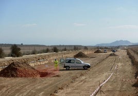 Imagen de archivo de las obras del AVE a Cartagena en la zona de Sucina.