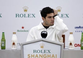 Carlos Alcaraz, durante una rueda de prensa.