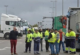 Protesta de camioneros en Murcia en una huelga convocada en el año 2022.