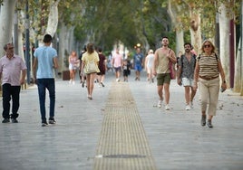 Viandantes en la avenida Alfonso X de Murcia, en una foto de archivo.