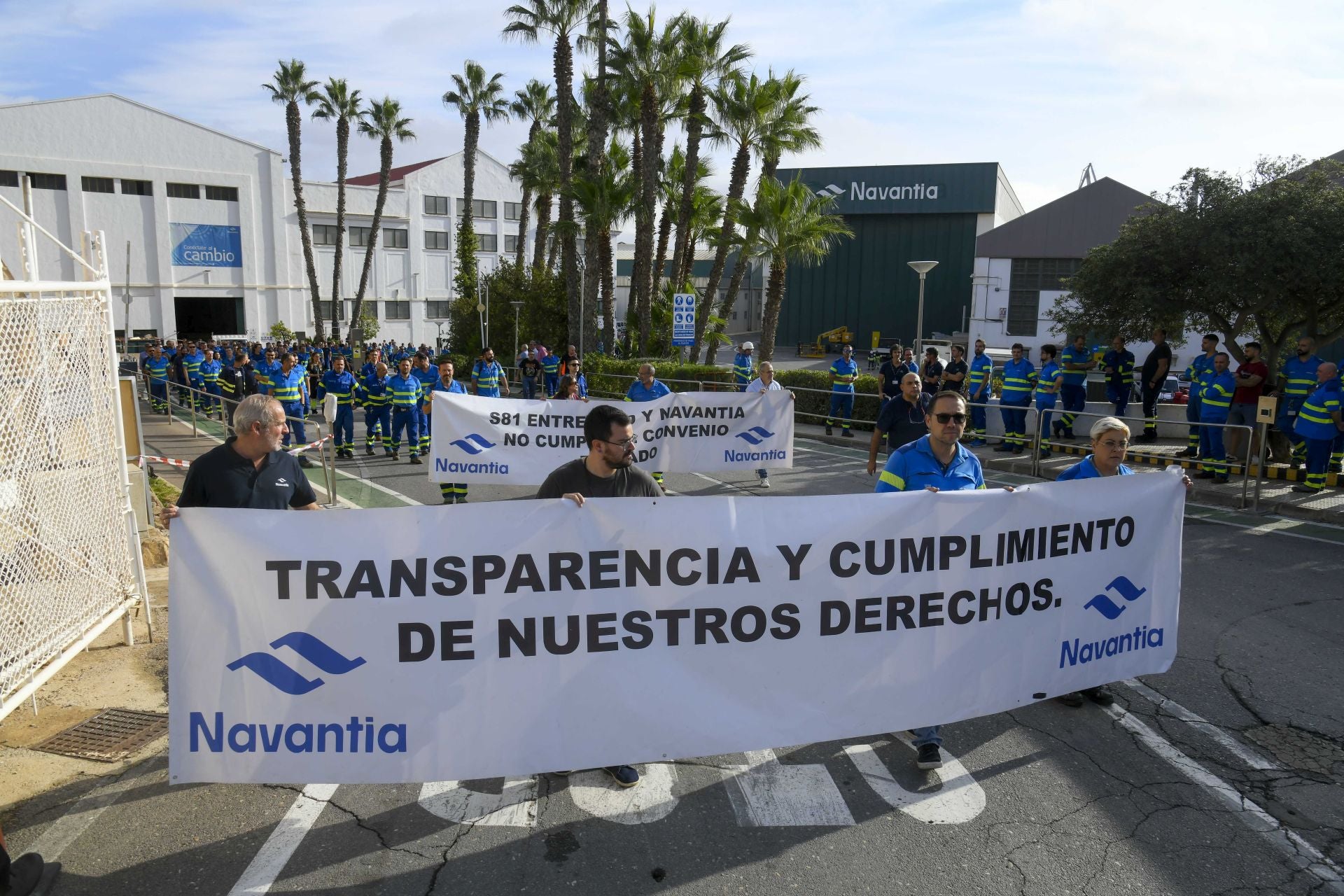 La protesta de los trabajadores de Navantia, en imágenes