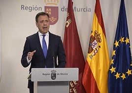 Marcos Ortuño, este jueves, en la rueda de prensa tras el Consejo de Gobierno.