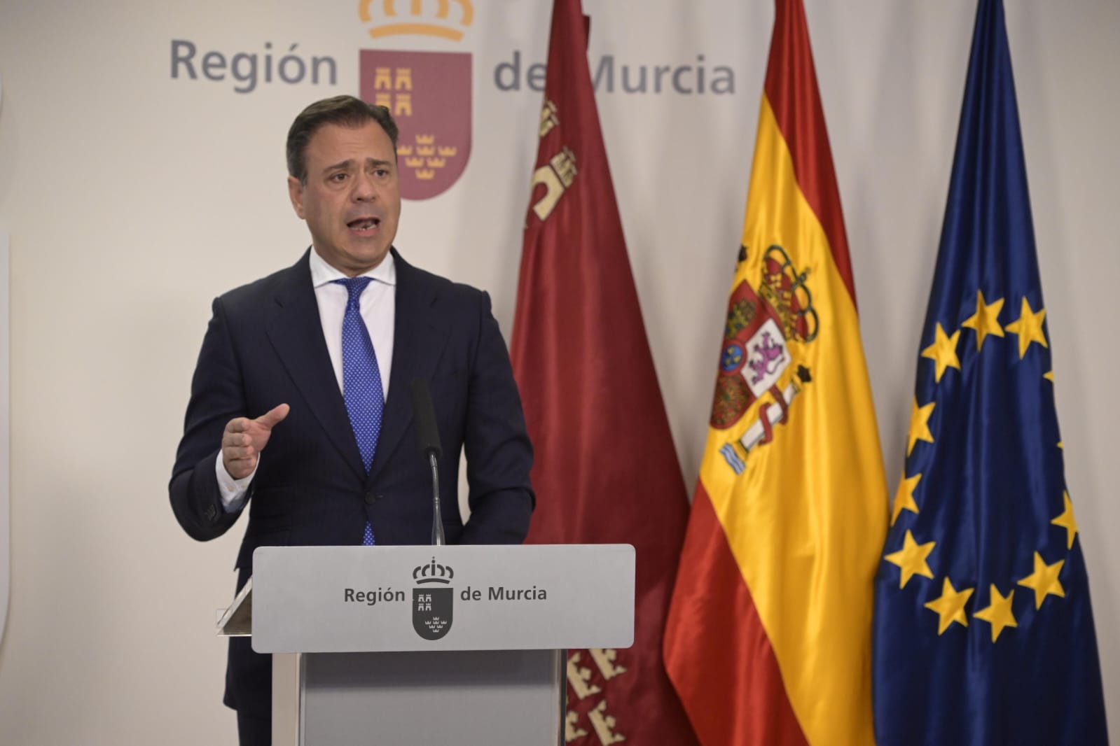 Marcos Ortuño, este jueves, en la rueda de prensa tras el Consejo de Gobierno.