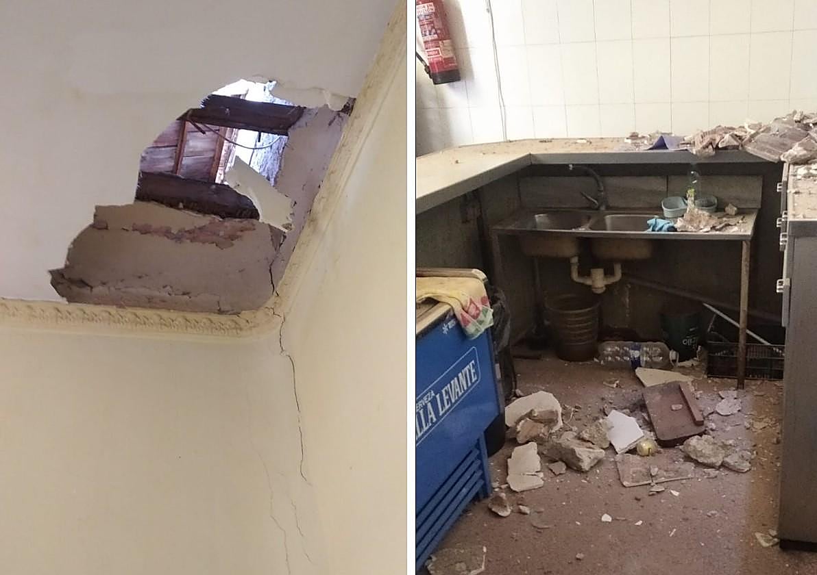 Desprendimientos en el casino de Espinardo.