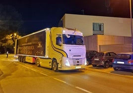 Un camión murciano, durante la madrugada de este sábado.