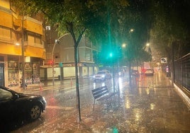 Tormenta sobre Lorca, esta tarde.