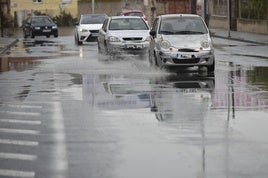 Carreteras inundadas este miércoles en la Región de Murcia.