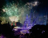 Encendido navideño en la plaza Circular el año pasado.