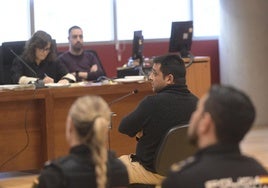 Inocencio J., padre, declara en el juzgado este jueves.