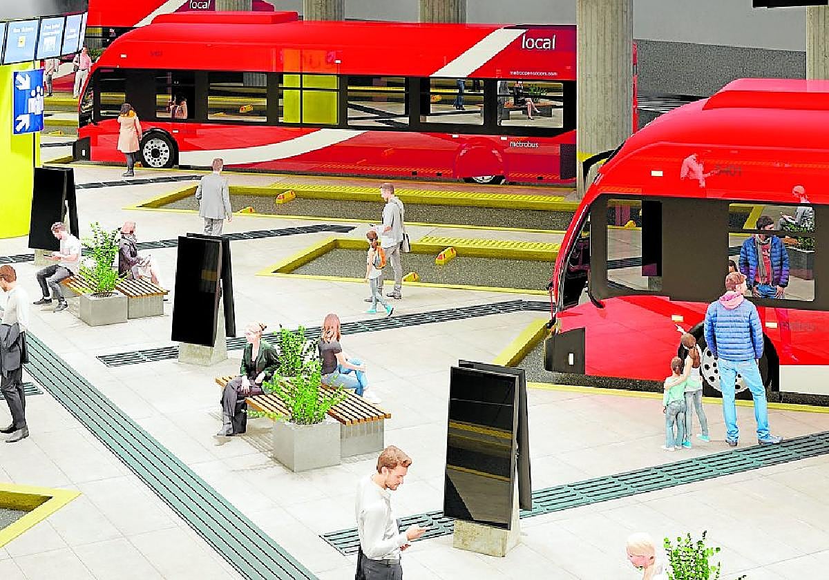 Recreación de la futura estación soterrada de buses del Carmen.