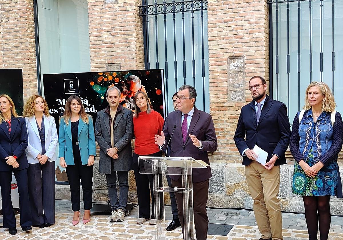 Acto de presentación de la programación de la Navidad de Murcia, este miércoles.