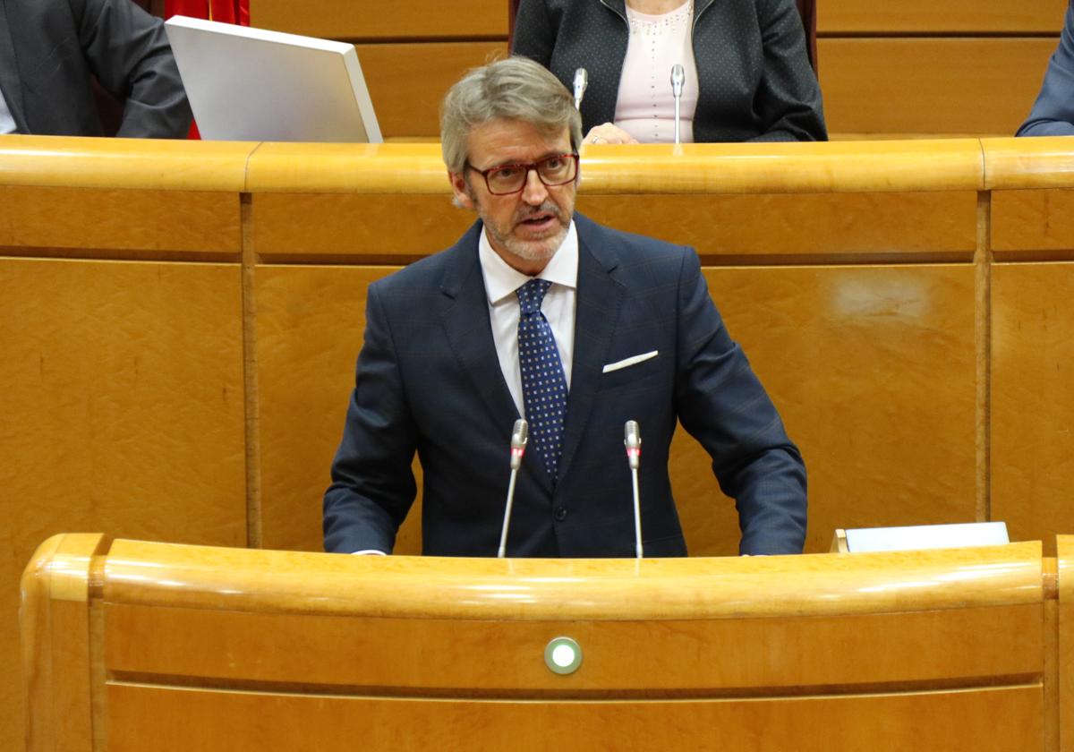 El consejero Luis Alberto Marín, durante su intervención en el Senado.