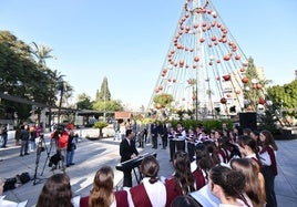 La presentación, este martes, de la programación del Gran Árbol de Navidad de Murcia.