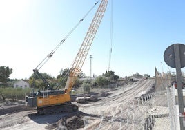 Obras de un tramo del AVE en Lorca, el pasado octubre.