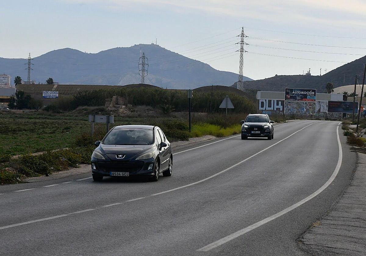 El actual acceso a Cartagena por la zona oeste, este martes.
