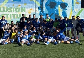 Celebración del Molinense tras ganar al Cartagena B.