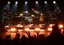 Viva Suecia, durante el concierto de este viernes, acompañados de Hoonine y Rodrigo Cominero.