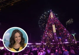 El árbol de Navidad de la plaza Circular, donde se celebrará el concierto.