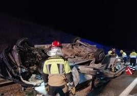 Accidente de tráfico con un fallecido en la A-7 a la altura de Santomera, el pasado 21 de diciembre.