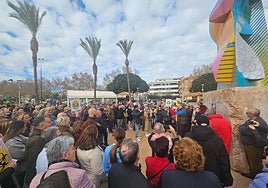 Protesta contra el proyecto de una planta de biogás en Mula, este domingo.