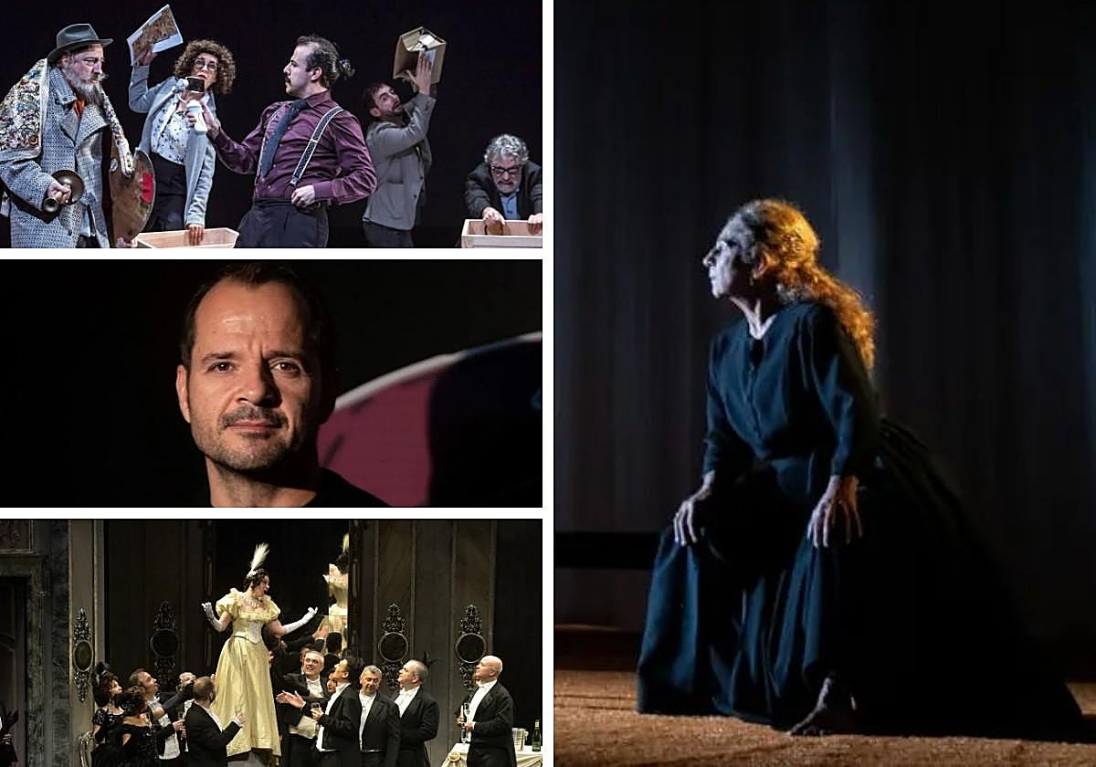 Els Joglars, Ángel Martín, la Traviata de Verdi y Lolita Flores, durante distintas actuaciones.