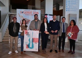 La presentación del Festival de Cuadrillas de Barranda, este martes, con la consejera de Cultura, Carmen Conesa, y el alcalde de Caravaca, José Francisco García.