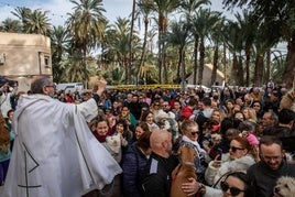 Bendición de animales durante la pasada edición de las fiestas de San Antón.