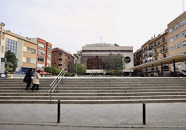 Vista de la céntrica plaza de Europa, en Murcia.