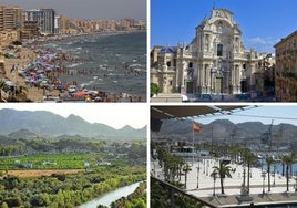 La Manga, Valle de Ricote, la Catedral de Murcia y el Puerto de Cartagena, en imágenes de archivo.