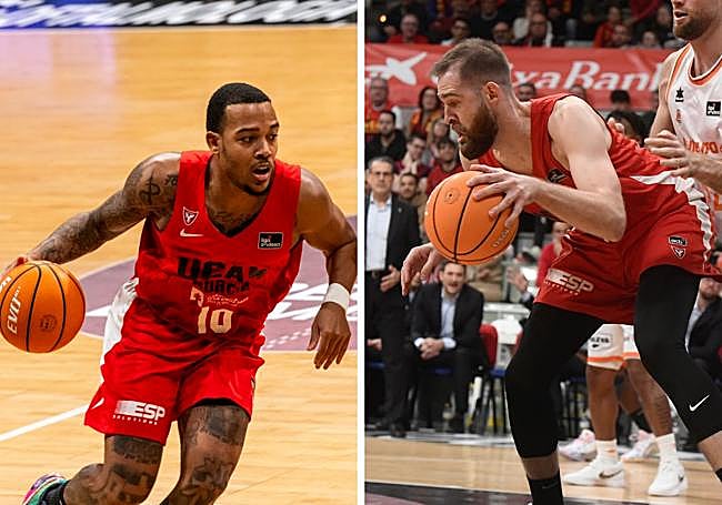 Caupain, en una acción ante el Lleida. Radovic busca postear ante Costello.