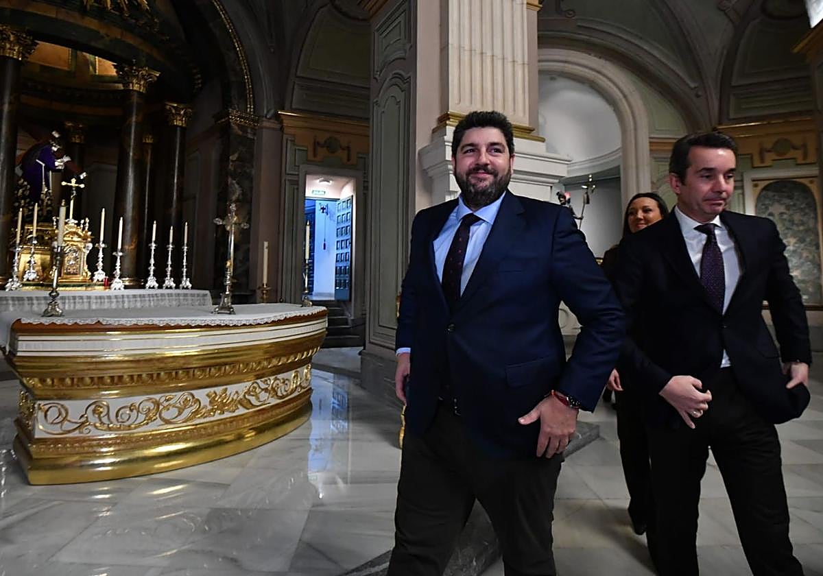 Fernando López Miras, este miércoles, en la reunión del patronato del Museo Salzillo.
