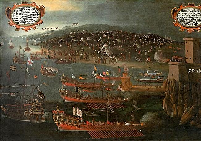 Llegada de los moriscos al puerto de Orán procedentes de las galeras de Cartagena, en 1613.