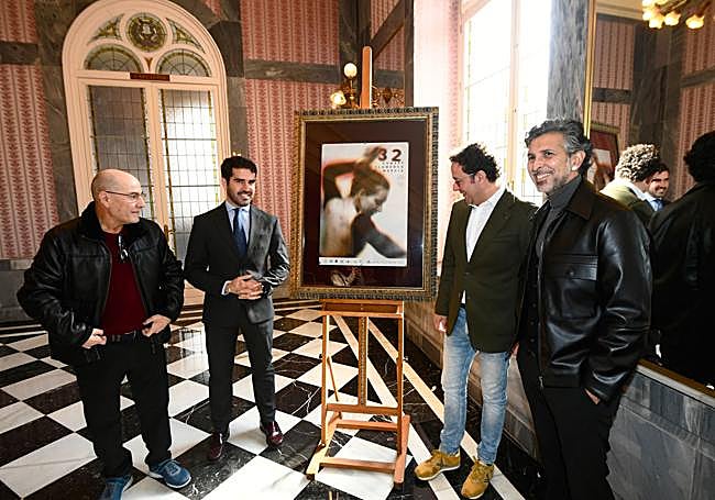 Antonio Parra, director de la cumbre; Diego Avilés, concejal de Cultura del Ayuntamiento de Murcia; Manuel Cebrián (ICA) y el cantaor Arcángel.