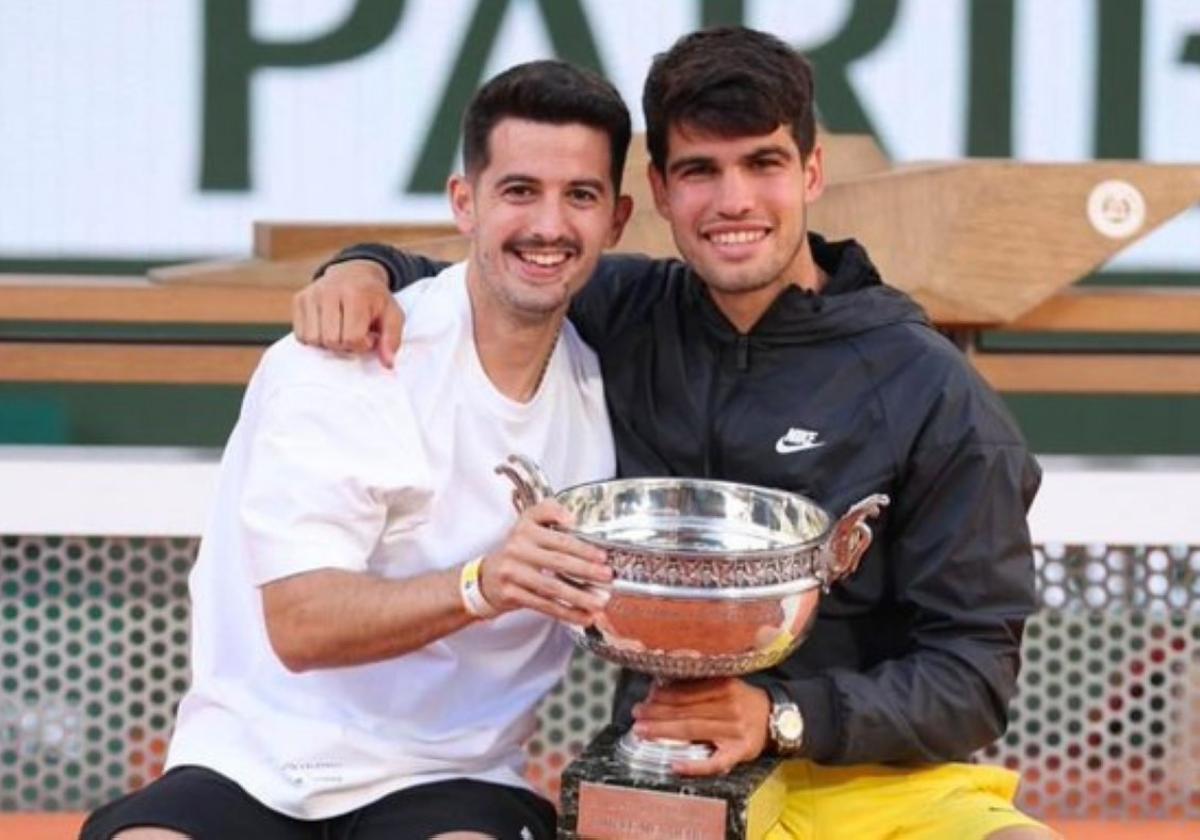 Fran Rubio y Carlos Alcaraz, el año pasado en Roland Garros.