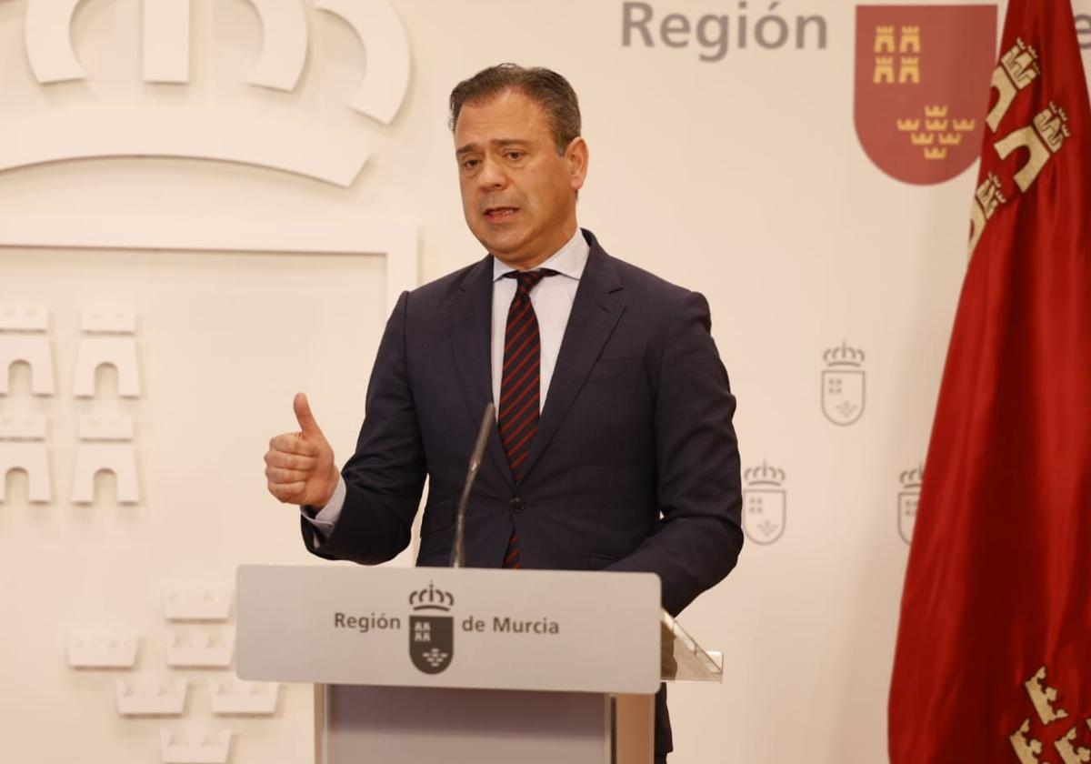 Marcos Ortuño, durante la rueda de prensa del Consejo de Gobierno.