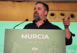 Santiago Abascal, en el acto celebrado este domingo en Murcia.