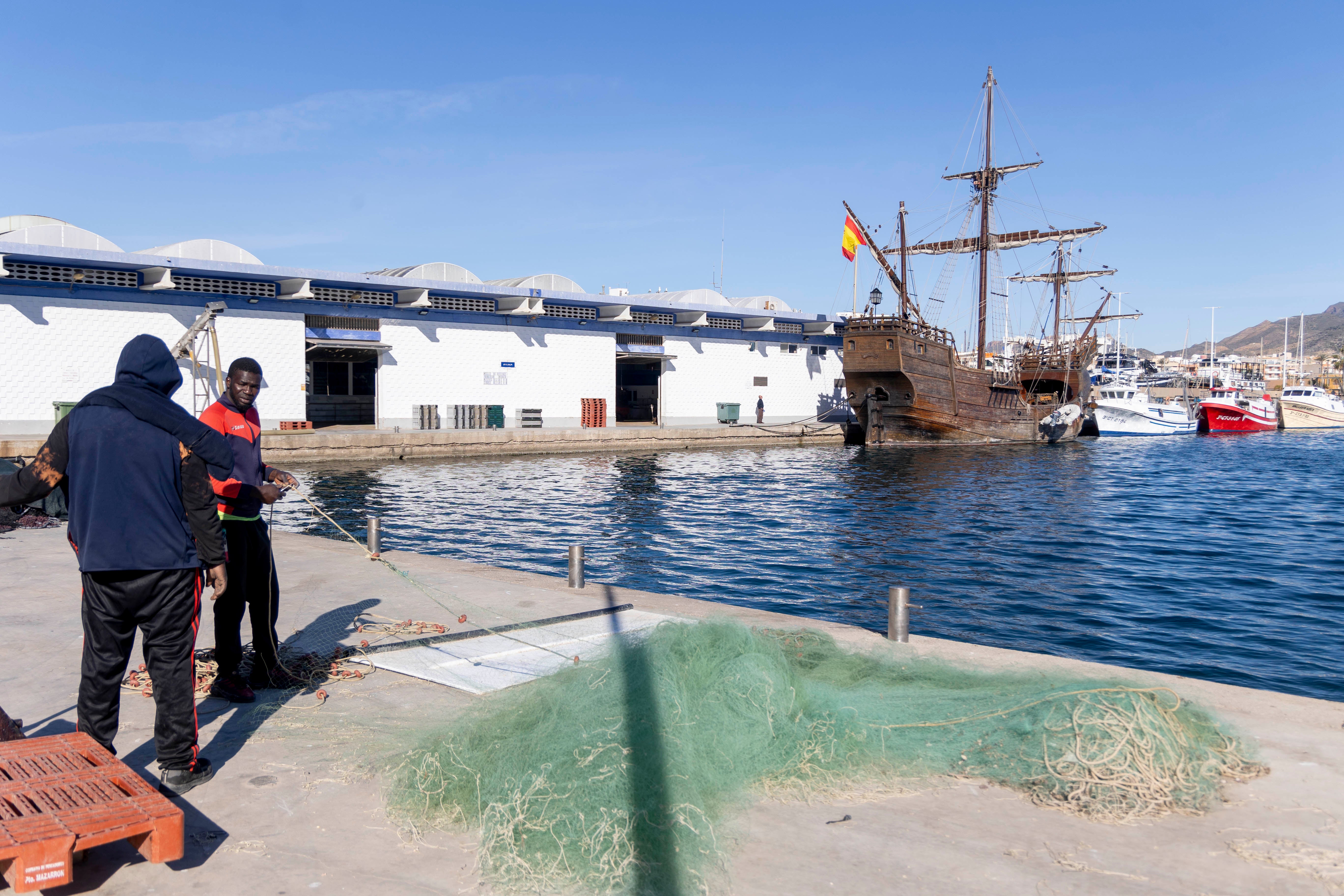 La réplica de la nao &#039;Trinidad&#039; hace escala en Mazarrón, en imágenes