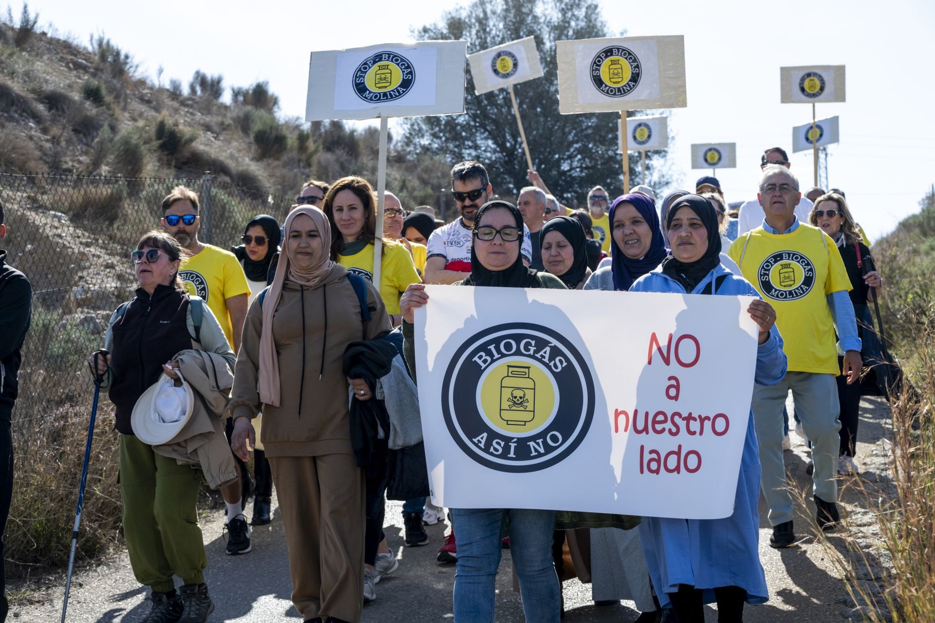 La manifestación en contra de la planta de biogás de Molina, en imágenes