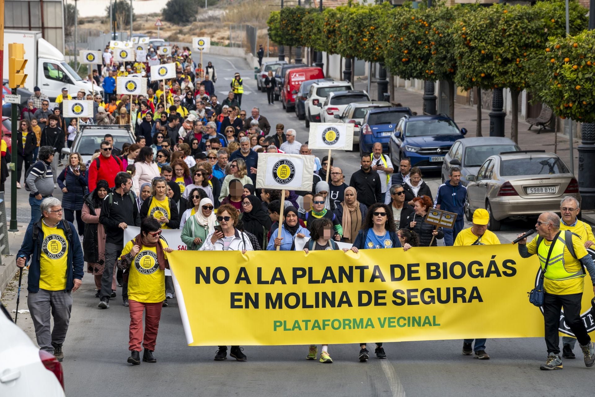 La manifestación en contra de la planta de biogás de Molina, en imágenes