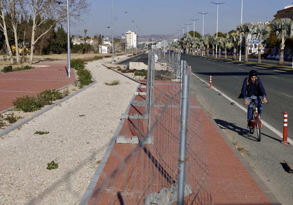 A la derecha, uno de los sentidos del carril bici sobre la calzada que será desmantelado; a la izquierda, el trazado de la nueva vía ciclista.