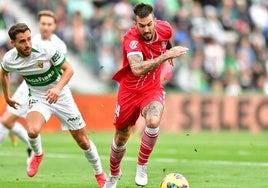 Álex Millán, en el partido contra el Elche.