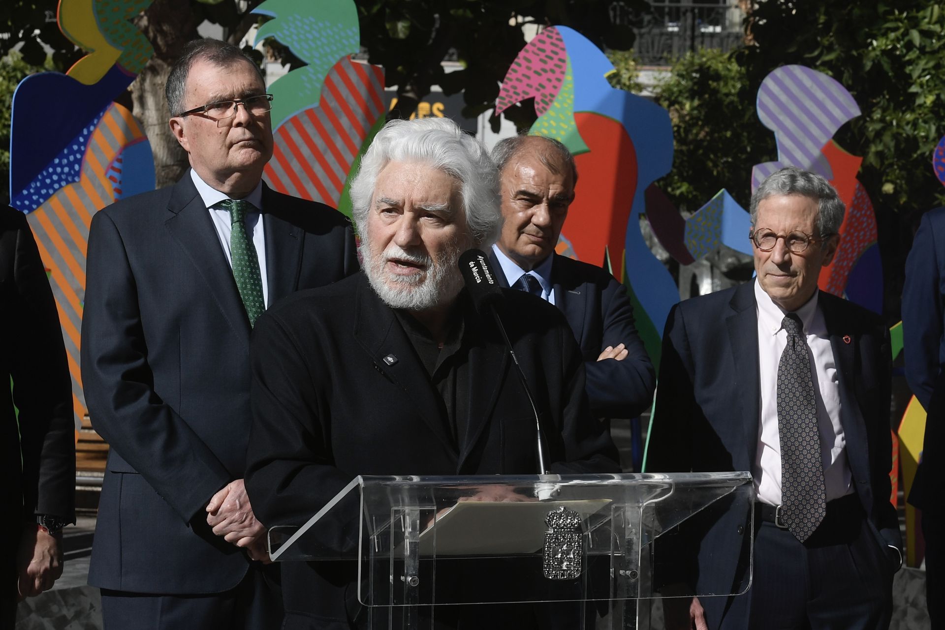 Inauguración de la obra de Cristóbal Gabarrón en la plaza de Santo Domingo de Murcia, en imágenes