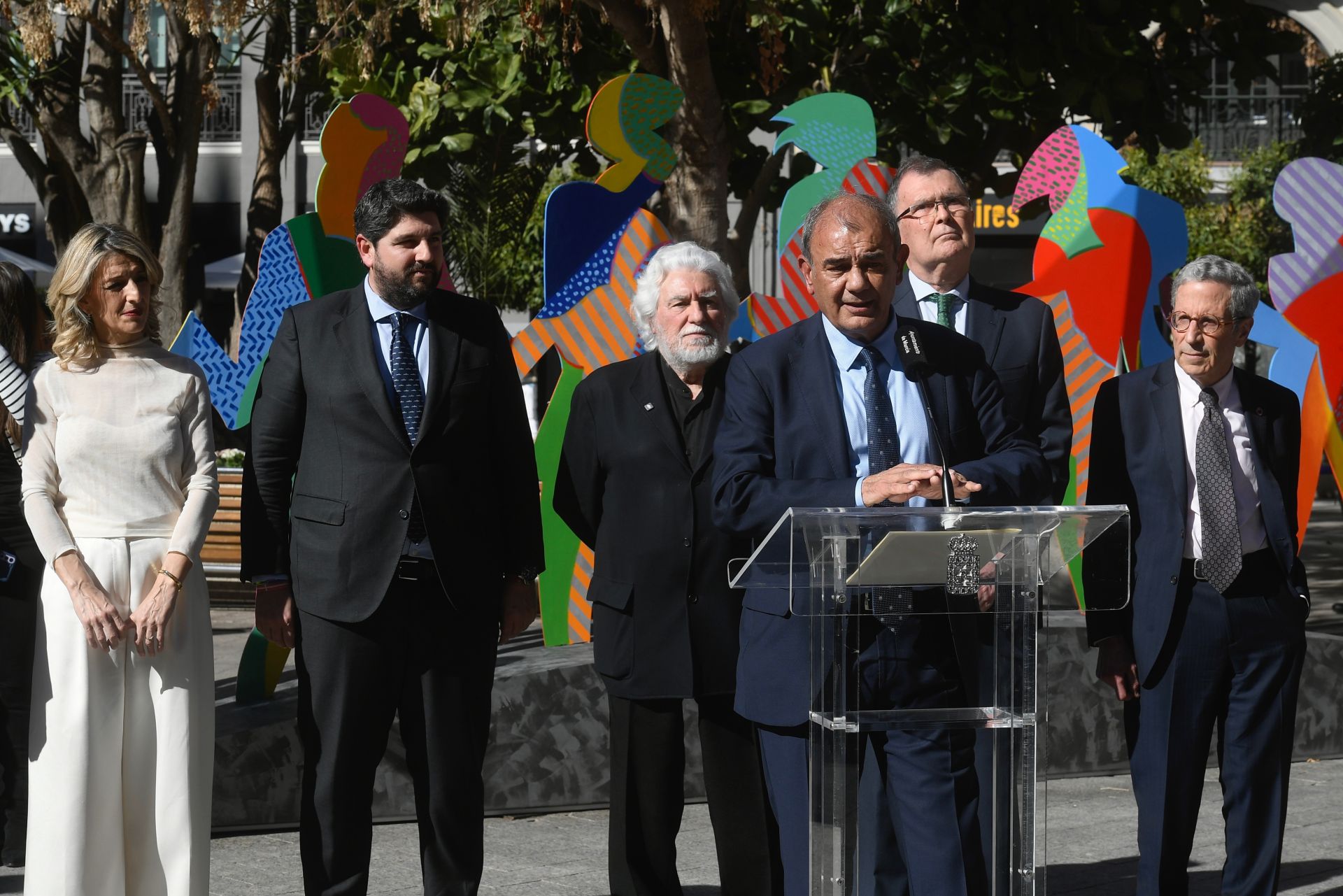 Inauguración de la obra de Cristóbal Gabarrón en la plaza de Santo Domingo de Murcia, en imágenes