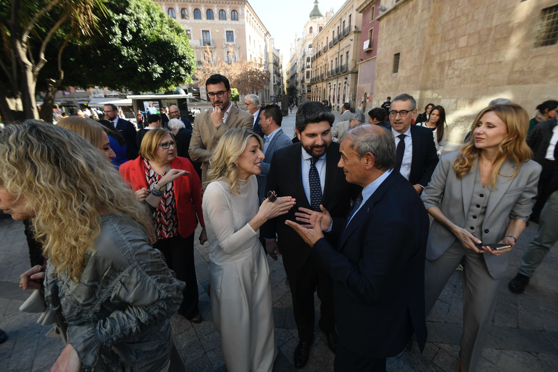 Inauguración de la obra de Cristóbal Gabarrón en la plaza de Santo Domingo de Murcia, en imágenes