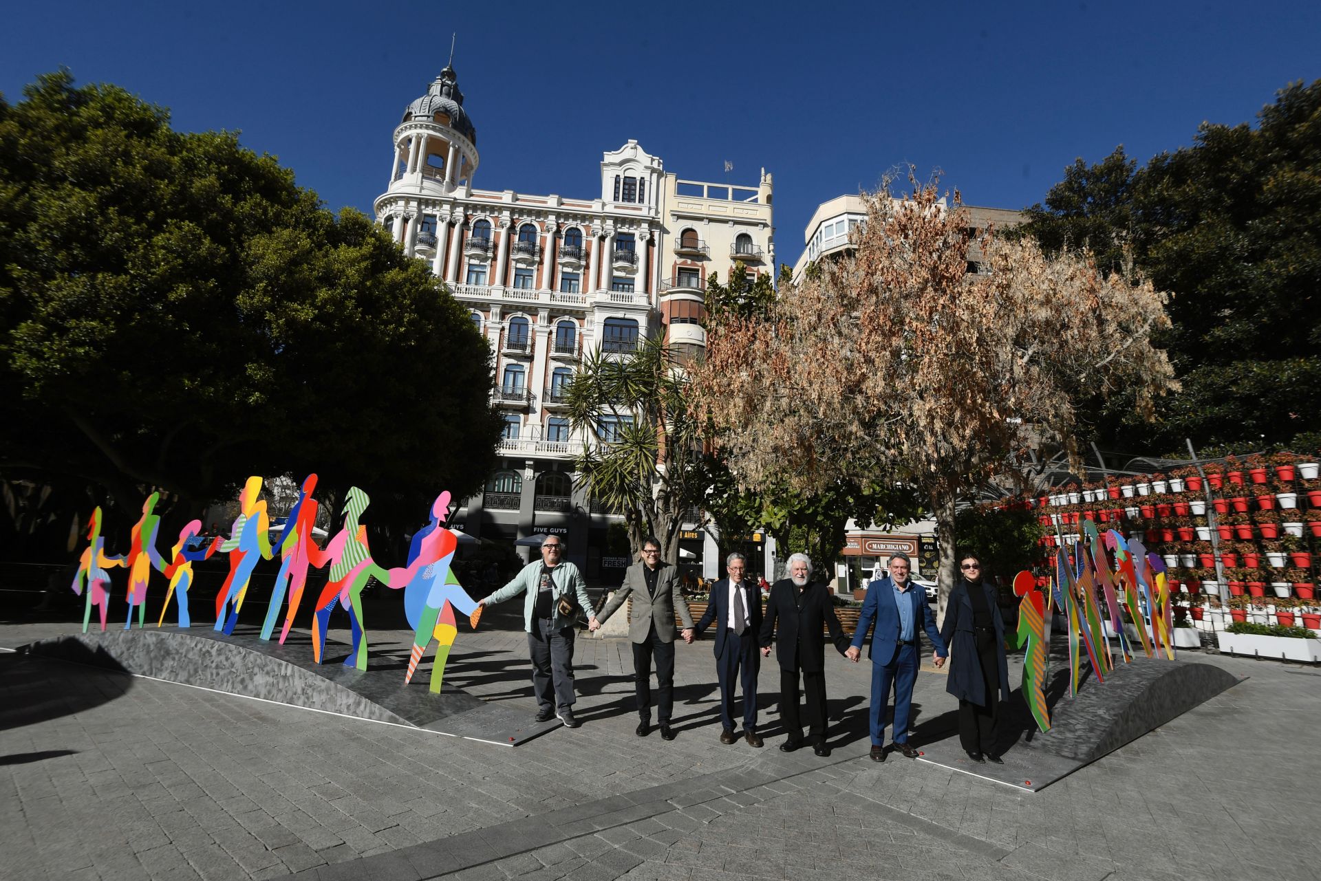 Inauguración de la obra de Cristóbal Gabarrón en la plaza de Santo Domingo de Murcia, en imágenes