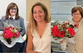 María Elena López, Loli Marín y Ramona González.