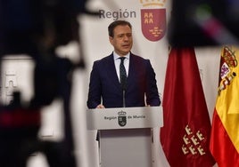 Marcos Ortuño, durante la rueda de prensa en San Esteban de este jueves.