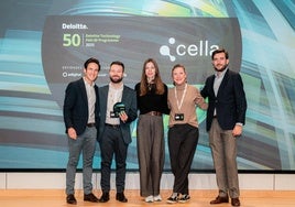 Antonio Izquierdo (2º por la izquierda), director financiero de Cella, en el acto de Deloitte en Madrid.